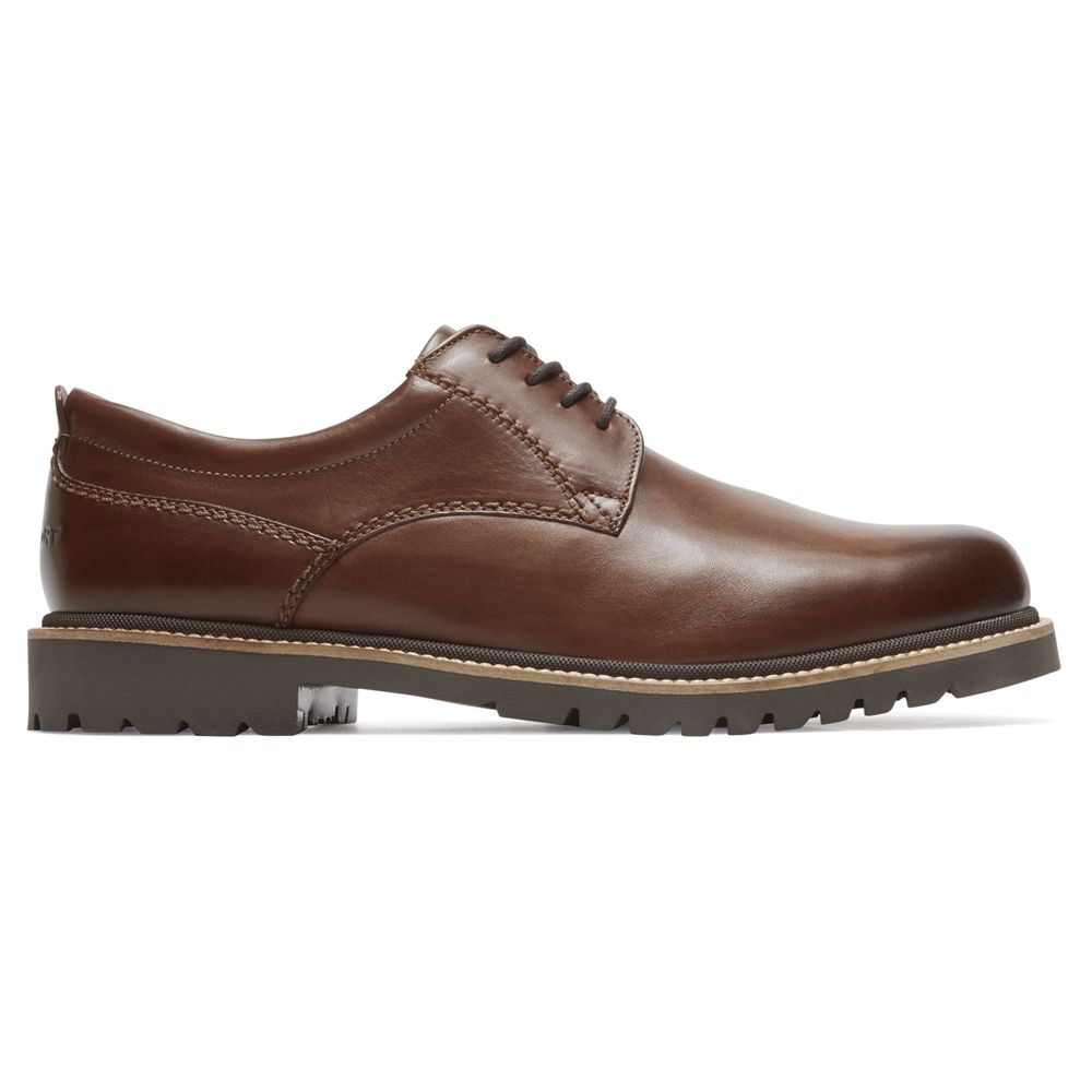 Sapatos Oxford Homem Rockport Marshall Plain Toe Marrom Escuro,Portugal TQWRI-8976